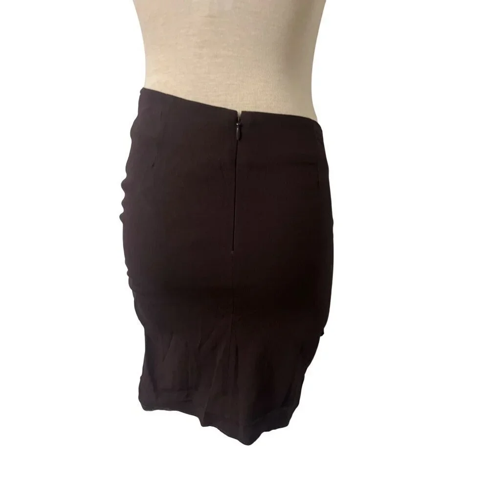 Blumarine Tie Mini Skirt in Testa Di Moro Brown 36 New Womens Ruffle Mini